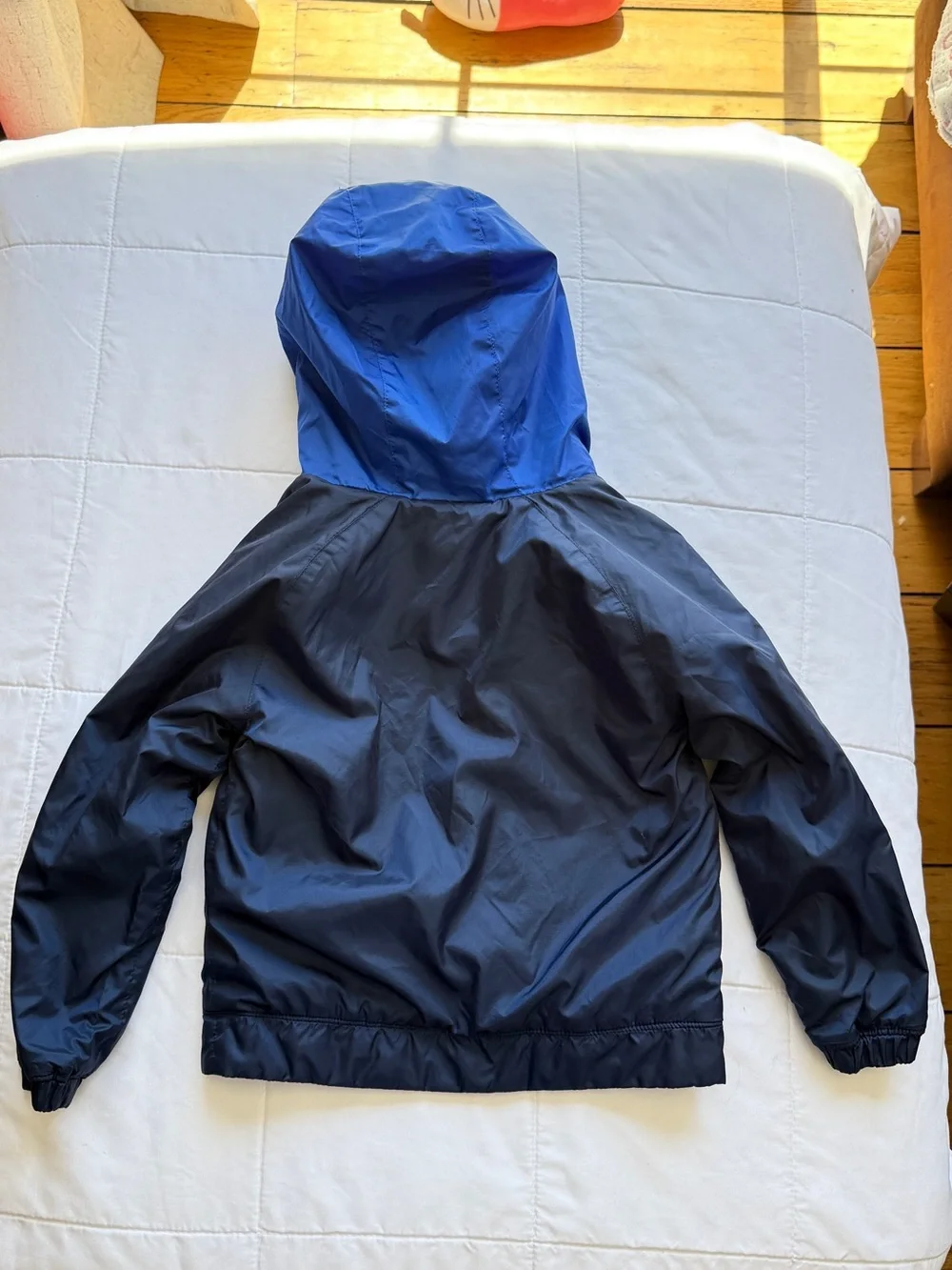 Nike Boys' Royal Blue and Navy Hooded Rain Jacket
